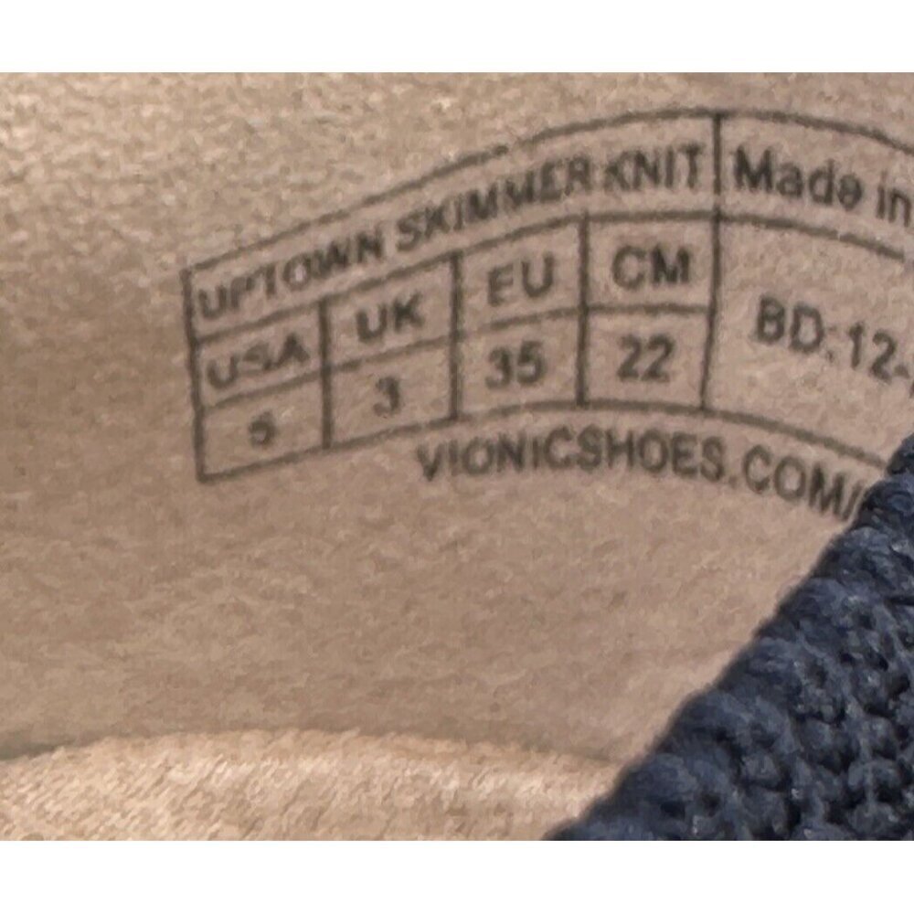 Vionic Uptown Slimmer Knit Womens 5 Navy Blue Arch Support New - Picture 10 of 10